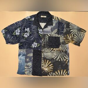 Tommy Bahama Relax Silk Patchwork Hawaiian Shirt Large